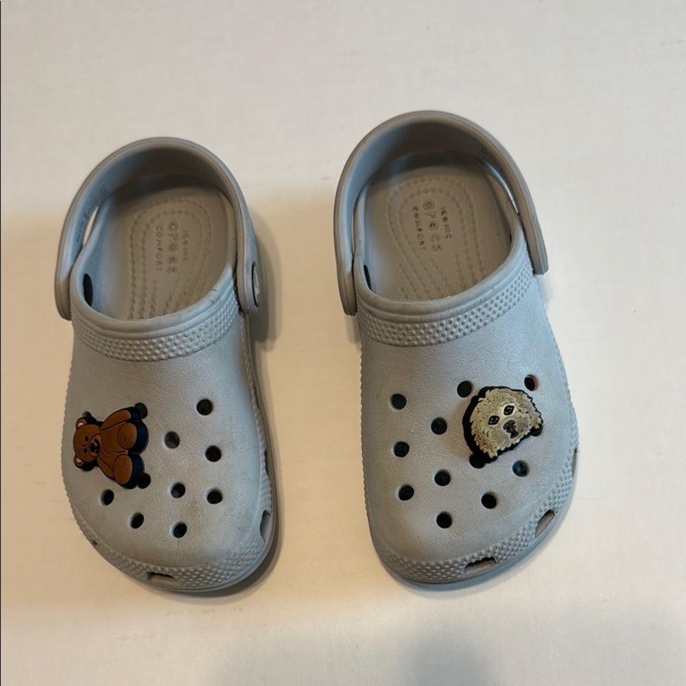 Kids Crocs with Bear and Dog Charms